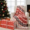 Lomsoe Christmas Blanket Red Reindeer Flannel Throw Warm Blanket for Couch Bedroom Bed Sofa Office Winter Travel. - 3 of 4