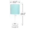 Simple Designs Sleek Slender White Table Lamp Aqua - 3 of 4