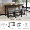 Aukfa 4-Piece Bar Dining  Table Set with Charging Station & 3 Padded Stools，for Kitchen, Game Room & Small Spaces - 4 of 4