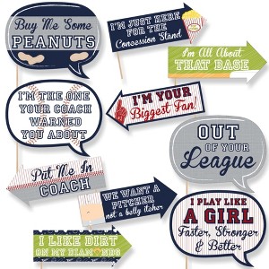 Big Dot of Happiness Funny Batter Up - Baseball - Baby Shower or Birthday Party Photo Booth Props Kit - 10 Piece - 1 of 4