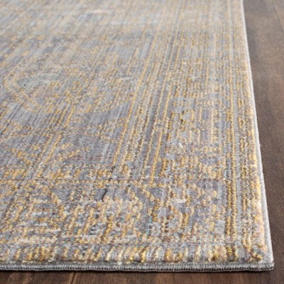 Valencia Overdyed Grey & Gold Hand-Knotted 4' x 6' Area Rug