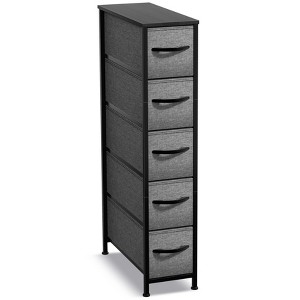 Sorbus 5 Drawers Narrow Dresser with Steel Frame, Wood Top & Easy Pull Fabric Bins for Small Spaces, Closets, Bedrooms, Bathrooms & Laundry - 1 of 4