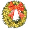 HOMCOM 60in Pre-Lit Christmas Wreath with 3D Red Bow, Christmas Wreath for Front Door with 11 Lighting Modes, 300 LED Lights - 4 of 4