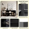 Blue Modern Sideboard Buffet Cabinet with 4 Doors, Textured Accent Console Storage Cabinet for Entryway, Dining Room, or Living Room-Tanpinhause - 4 of 4