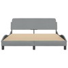 vidaXL Bed Frame with Headboard Light Gray 59.8 in.x79.9 in. Queen Fabric - 4 of 4