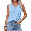 Zeagoo Women's Silk Blouse Elegant Tops Pleated Tank Top Shirt V Neck Blouse Casual Sleeveless Tank Tops - 3 of 4