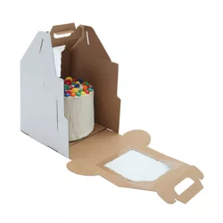 O'Creme Packaging Plain Tall White/Kraft Cake-Carrier Box 18" x 18" x 20" High - Pack of 3