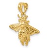 Black Bow Jewelry 14k Yellow Gold 2D Honey Bee Pendant - 4 of 4