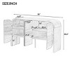 56'' Retro Wood Sideboard Buffet Cabinet with Curved Edge,4 Doors and Adjustable Shelves for Dining Room,Living Room-Baofuwish - 4 of 4