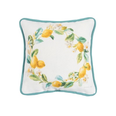 C&F Home 8" x 8" Lemon Wreath Petite Printed Throw Pillow