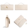 Woven Clutch Purses for Women, Formal Satchel Leather Evening Bag Shoulder Handbag, Cream White - 2 of 4