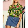 HAPPY BAY Women's Button Down Blouses Floral Beach Party Blouse Shirt Summer Short Sleeve Vacation Button Up Casual Hawaiian Shirts - 4 of 4