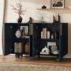 PAGED 54" Retro Sideboard Buffet Cabinet, 4-Door Vintage Fluted Sideboard Cabinet with Adjustable Shelves, Kitchen Storage Cabinets with 3D Carvings - 2 of 4