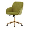 CAVINAS Adjustable Swivel Office Chair, Ergonomic Office Chair with Golden Metal Base and Wheels for Work Study Vanity - 2 of 4
