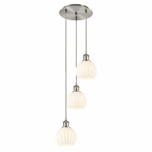 White Venetian - 3 Light Cord Hung Multi Pendant In Modern Style-12.25 Inches Tall and 12.5 Inches Wide - 1 of 1