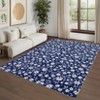 Washable Modern Floral Print Area Rugs for Bedroom Living Room, Soft Non Slip Low Pile Carpet for Home Office - 2 of 4