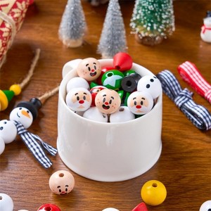 Joyfy 173-Piece Christmas Wooden Bead Craft Kit - Make 30+ Hanging Ornaments (Snowman, Santa, Elf) for DIY Holiday Decor & Activities - 1 of 4