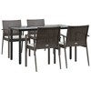 vidaXL Garden Dining Set Brown, Black, Cream White - 3 of 4