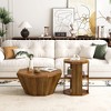 NicBex Set of 2 Nesting Octagon Coffee Tables 31.5" Rubber Wood with Storage Shelf Mid-Century Accent for Living Room - 3 of 4