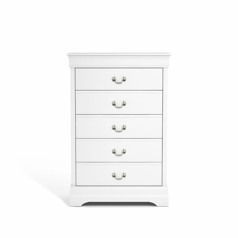 Galano Ireton 5-Drawer Chest of Drawers (46.7 in. × 15.7 in. × 31.2 in.) in White, Black, Gray, 3 of 17