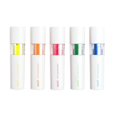 Yoobi Evolve 5pk Highlighters See-Through Barrel 5.0mm color Ink