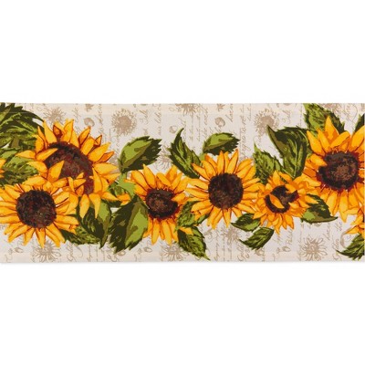 72" x 14" Cotton Rustic Sunflowers Kitchen Table Runner - Design Imports