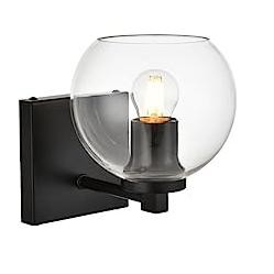 Elegant Lighting Juelz 1 light Black and Clear Bath Sconce