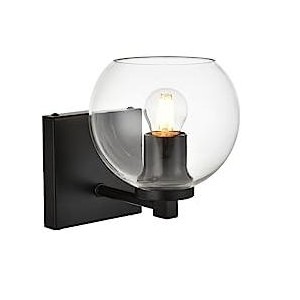 Elegant Lighting Juelz 1 light Black and Clear Bath Sconce - 1 of 4