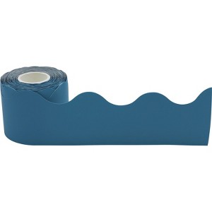 Teacher Created Resources Slate Blue Scalloped Rolled Border Trim, 50 Feet (Pack of 6) - 1 of 1