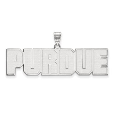 Black Bow Jewelry 10k White Gold Purdue Boilermakers NCAA Large Pendant