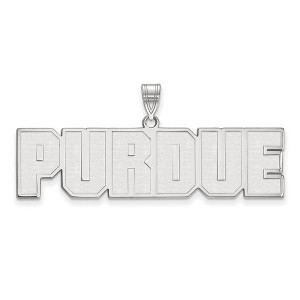 Black Bow Jewelry 10k White Gold Purdue Boilermakers NCAA Large Pendant - 1 of 3