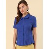 INSPIRE CHIC Women's Sweet Ruffle Trim Peter Pan Collar Button-Down Shirt - 2 of 4