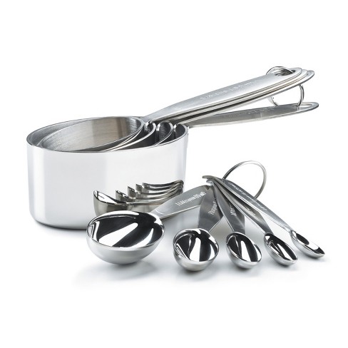 Stainless Steel Measuring Cup and Spoon Set, US and Metric
