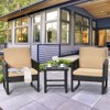 Tangkula 3-Piece Patio Wicker Bistro Set Conversation Furniture Sofa with Coffee Table - 2 of 4