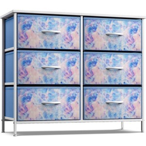 Sorbus 6 Drawers Dresser- Storage Unit with Steel Frame, Wood Top, Fabric Bins - for Bedroom, Closet, Office and more - 1 of 4