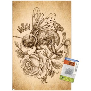 Trends International Brigid Ashwood - Sepia Bee and Rose Unframed Wall Poster Prints - 1 of 4