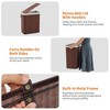 Bamboo Laundry Hamper with Lid, 106l Rectangle Laundry Basket with Removable Liner & Compartments and Handles, Machine Washable Dirty Clothes Hamper - 4 of 4