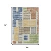 Beige Gold And Blue Geometric Washable Indoor Outdoor Area Rug - 3 of 3
