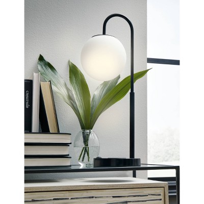 Signature Design by Ashley Walkford Desk Lamp: Modern Design, USB & Wireless Charging, Frosted Glass Shade