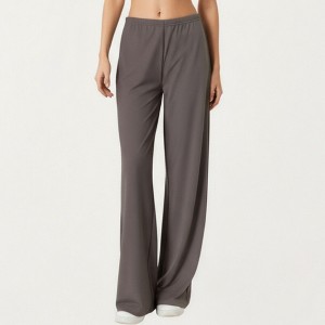 Anna-Kaci Active Women’s High Waist Wide Leg Lounge Pants with Soft Stretch Fabric Adjustable Drawstring Waistband - 1 of 4