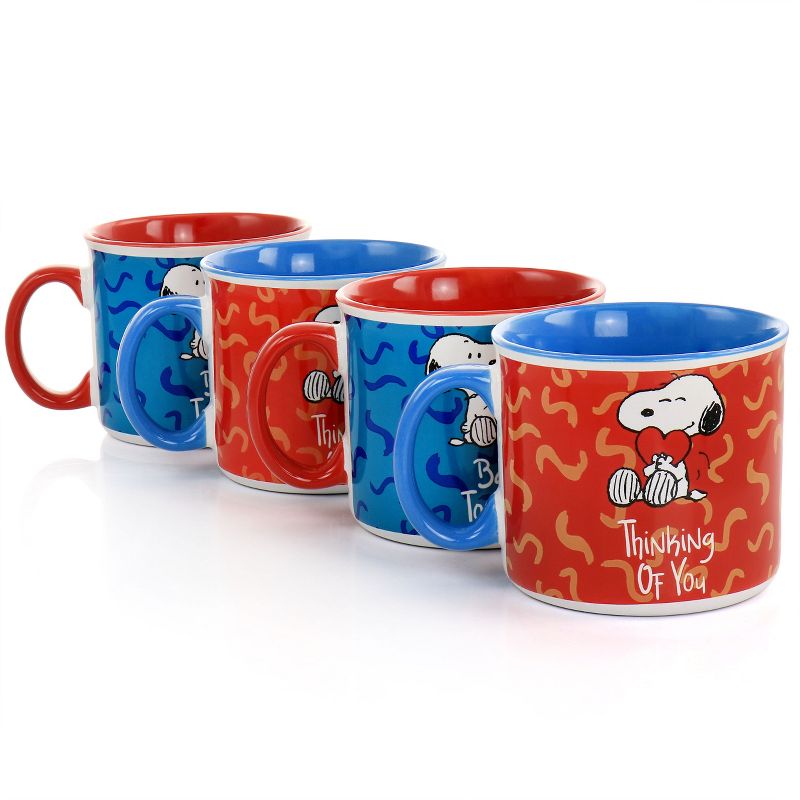 Gibson Peanuts Snoopy Songs 4 Piece 21oz Stoneware Mug Set in Assorted Designs, 4 of 8