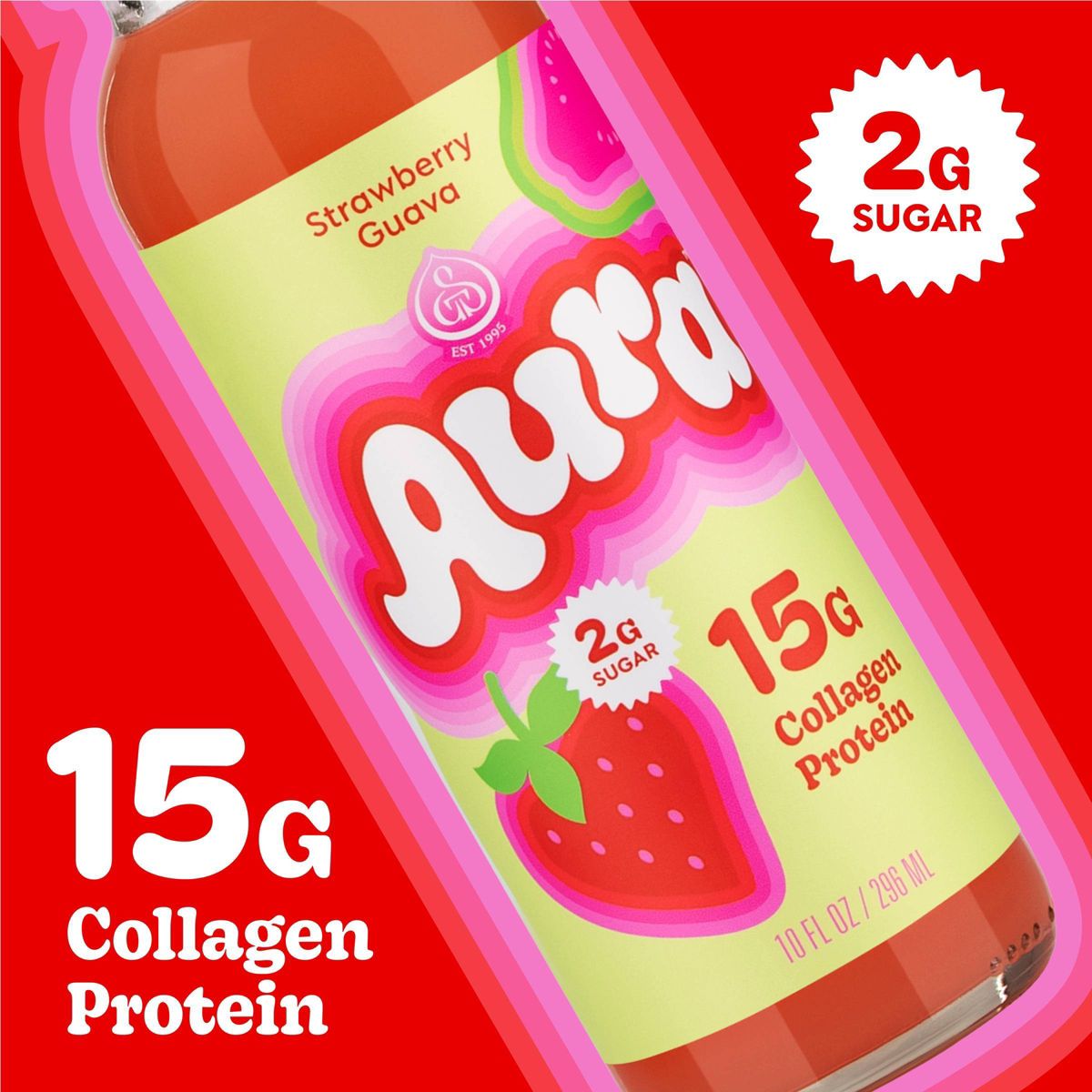 GT's Aura Strawberry Guava Collagen Protein - 10 fl oz - thumbnail 3