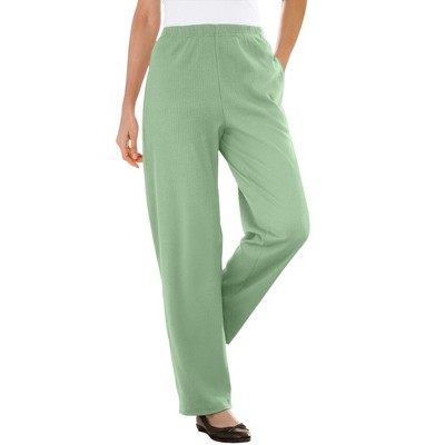 Woman Within Plus Size 7-Day Knit Ribbed Straight Leg Pant