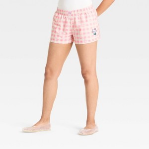 Women's Hello Kitty Gingham Graphic Shorts - Pink - 1 of 3
