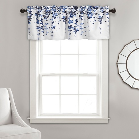 18x52 Weeping Flower Valance Navy/blue - Lush Décor : Target