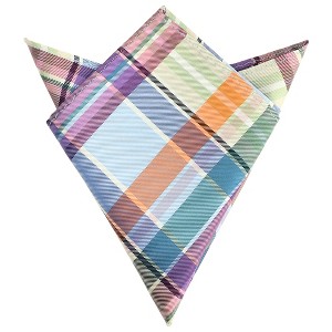 INSPIRE CHIC Men's Check Silk Plaid Handkerchiefs Pocket Squares 1 Pc - 1 of 4
