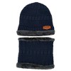 LakeForest "Unisex Winter Beanie Hat & Scarf Set, Warm Knit Skull Cap & Neck Warmer for Hiking, Running, Outdoors" Blue - 2 of 4