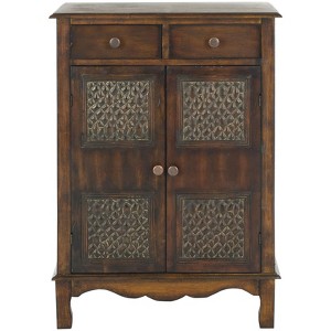 Herbert 2 Drawer 2 Door Small Chest - AMH4083 - Dark Brown - Safavieh Couture - 1 of 4