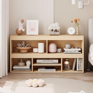 Toy Storage Organizer 6 Cubes Kids Bookshelf Wooden Storage Cabinet - 1 of 4
