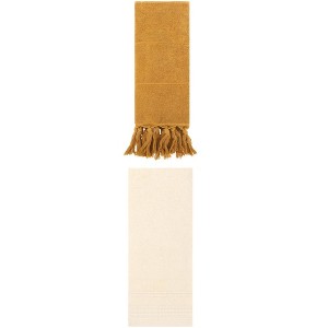 REGALWOVEN 2 Packs Striped and Tassels Hand Towels for Bathroom 14" x 30" - 1 of 4